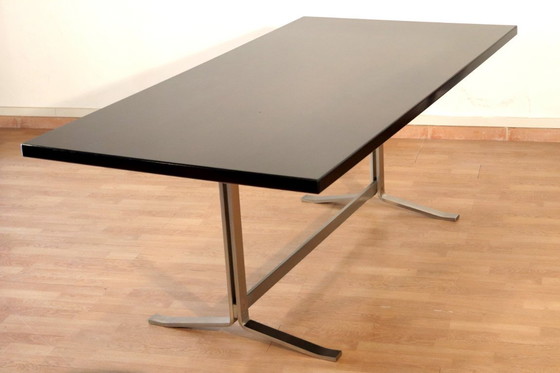 Image 1 of Table Formanova en palissandre et acier chromé, style milieu du siècle, par Gianni Moscatelli, 1965