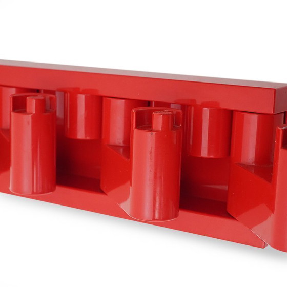 Image 1 of Garderobe "Minivip" aus rotem Kunststoff von Benanti und Brunori für Velca, 1960er Jahre.