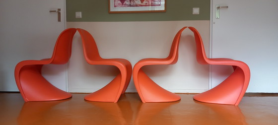 4x Vitra Verner Panton Stoelen – Eetkamerstoelen, Plastic (photo 7 of 12)