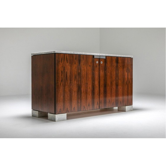 Image 1 of Vintage Carrara Marble and Rosewood Cabinet by De Coene - 1960s