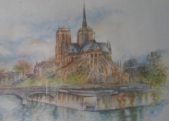 Paris watercolor print "Bernadette Voz" – Wall decoration, Paper, Glass (photo 5 of 17)