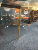 1 x Scrivania Gallotti e Radice anni '70 in vetro e metallo dorato