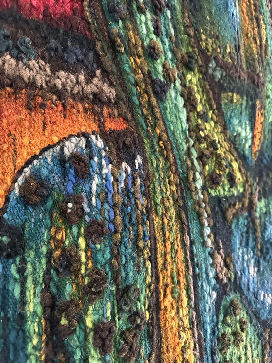 Image 1 of Kilim polonais « Puszcza » H. Sułkowska pour ZWW, années 1970 (2,15 x 0,95)