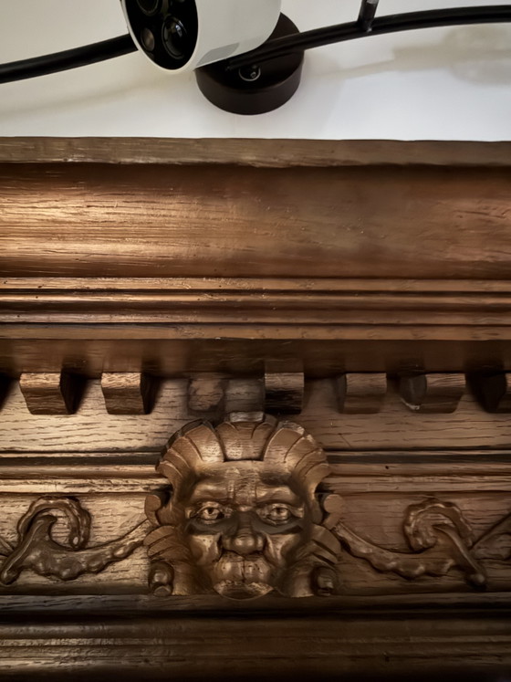 Image 1 of Specchio antico in legno massello – Cornice intagliata a mano – 195 × 110 cm