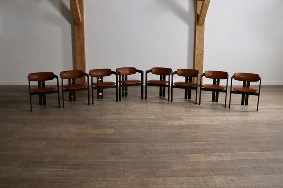 Image 1 of Chaises Pamplona d'Augusto Savini pour Pozzi, Italie, années 1960, ensemble de 8
