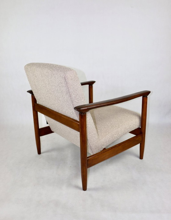 Image 1 of Sessel GFM-142, Entwurf von Edmund Homa aus den 70er Jahren, beigefarbener Bouclé-Stoff – 2 Stück verfügbar