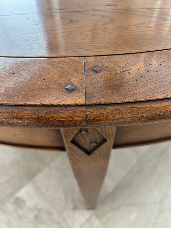 Image 1 of Prachtige massief eiken coulissentafel