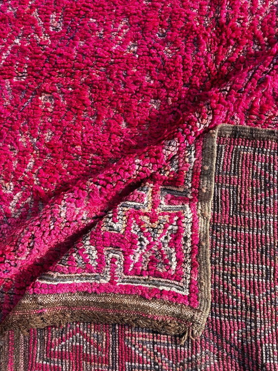 Image 1 of Pink Moroccan Boujad Rug 190x310 cm - Handwoven Wool Area Rug from Haouz- Boho Decor