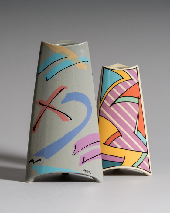 Image 1 of Dorothy Hafner for Rosenthal, “Flash” Vase Duo, Germany, 1980s