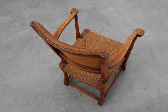 Image 1 of Poltrona in pelle e rovere di Theo Ruth per Artifort, Paesi Bassi, 1940