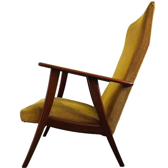 Image 1 of Vintage mid - Century Danish design armchair teak ochre yellow 1960's