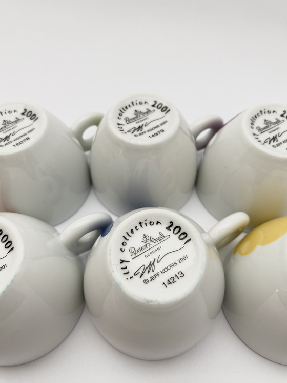 Image 1 of Jeff Koons 2001 Illy Collection Set di 6 tazzine da caffè espresso e piattini