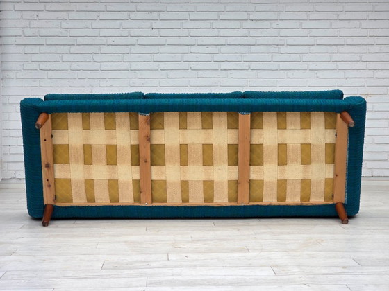 Image 1 of 1970s, Danish 3-seater sofa, furniture wool, teak wood.