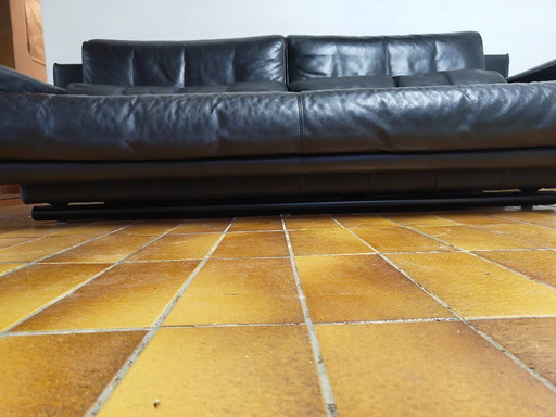 Rolf Benz 6500 driezitter zwart leer