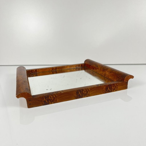 Small burr veneer tray, 20th century