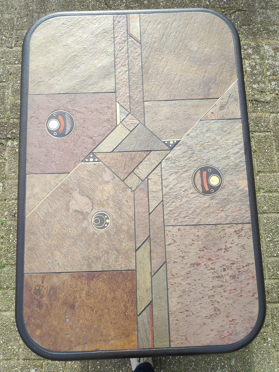 Image 1 of Tavolino da caffè brutalista in mosaico firmato da Paul Kingma, Paesi Bassi, anni '80