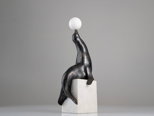 Marcel-André Bouraine Art Deco Sea Lion Sculpture, 1920s
