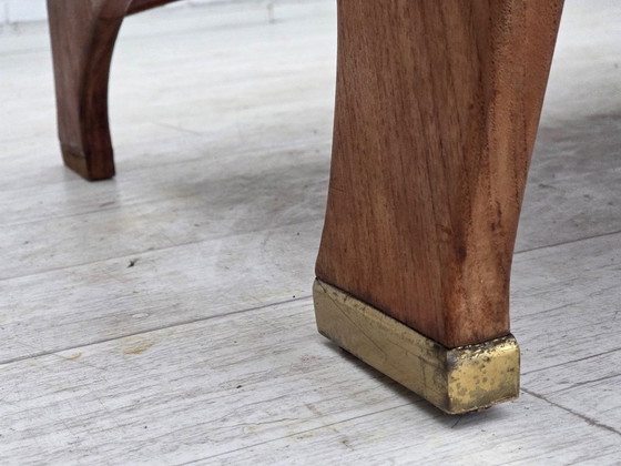 Image 1 of Anni '70, divano danese a 2 posti di Klaus Wettergren, tessuto di cotone, rete per mobili, legno di teak.