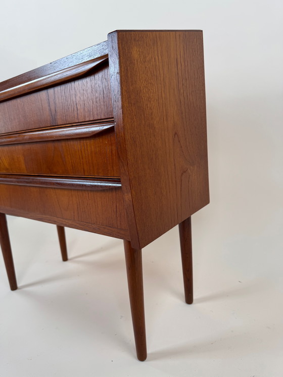 Image 1 of Small Danish Teak Cabinet with Curved Front – Perfectly Versatile