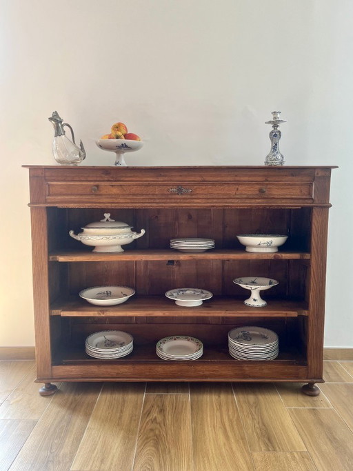 Open oak sideboard/display cabinet in country style, 1930/50
