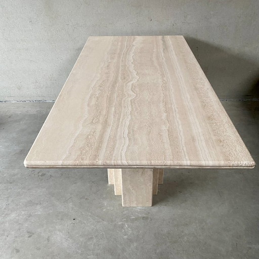Italiaanse Travertin Eettafel | Italië, jaren '80