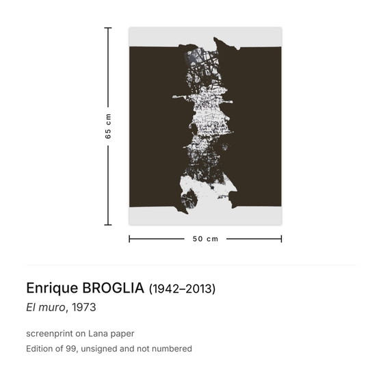 Enrique Broglia Sérigraphie El Muro 1973 – Lithographies et sérigraphies, Paper (photo 3 of 5)