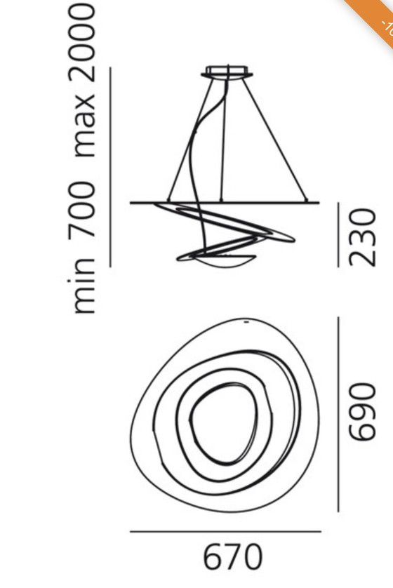 Artemide Pirce Lamp – Hanglampen, Aluminium (photo 3 of 5)