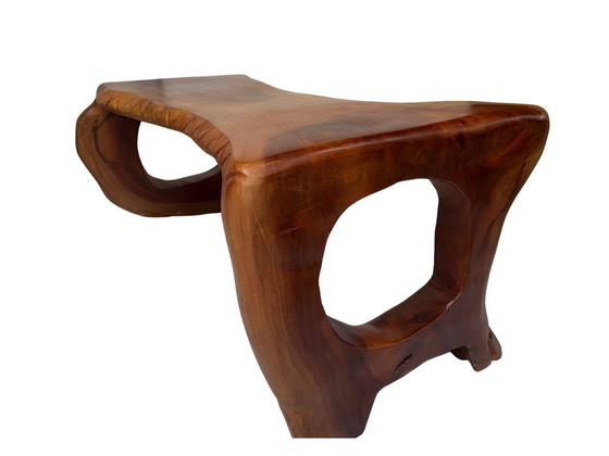 Image 1 of Mesa de diseño estilo tronco de árbol: madera maciza de caoba de una sola pieza