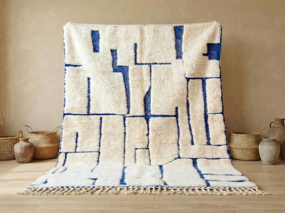 Elegante alfombra marroquí – Lana de las montañas del Atlas hecha a mano, 250 cm x 300 cm. – Cotton (photo 2 of 7)