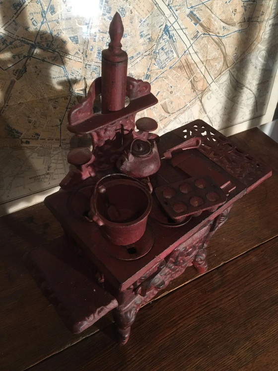 Stufa, stufa in ghisa in miniatura + utensili – Oggetti decorativi, Vintage (photo 3 of 15)