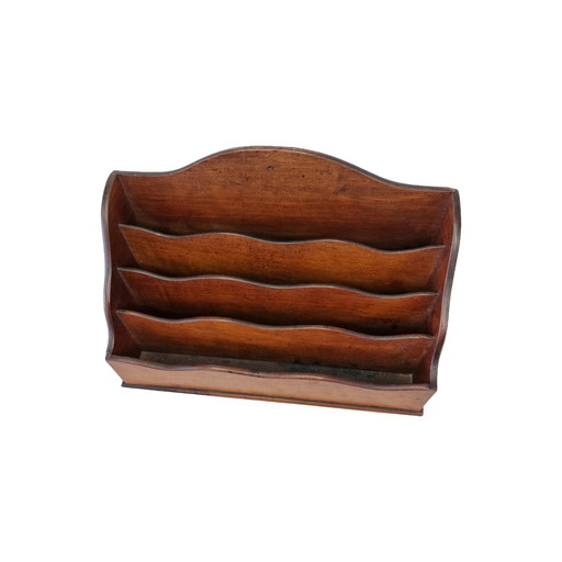 Antique mahogany wooden letter tray, circa 1900