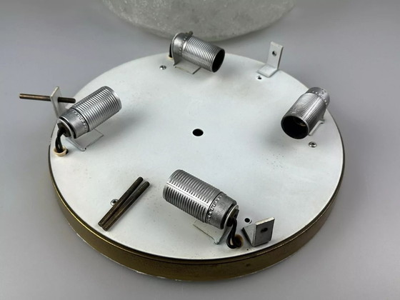 Image 1 of Lampada da soffitto anni '60 e '70 Plafoniera a filo in vetro ghiacciato Hillebrand Germania