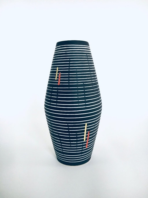 Midcentury Art Pottery Studio "Staufen" Vase by Liesel Spornhauer for Schlossberg Ceramic, Germany 1950's