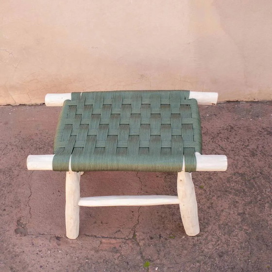 Tabouret tissé vert – Bois (photo 3 of 4)