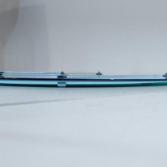 Image 1 of 1 miroir ovale vintage en verre biseauté, signé A. Lupi pour Cristal Luxor, Italie, 1970