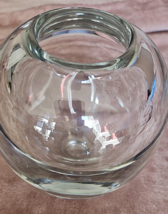 Image 1 of Leerdam Design Vase 1930s Signed Monogram Solid Glass