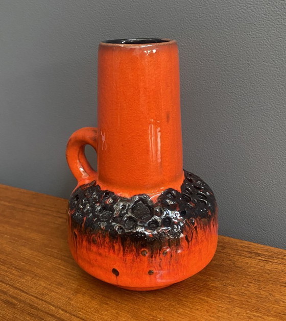 Image 1 of Orange Fat Lava vase by C.J Kreutz model 219 1960s 