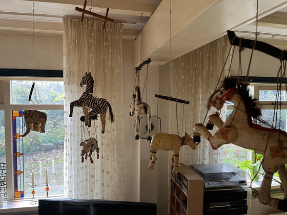Image 1 of Collection of wooden animal marionettes
