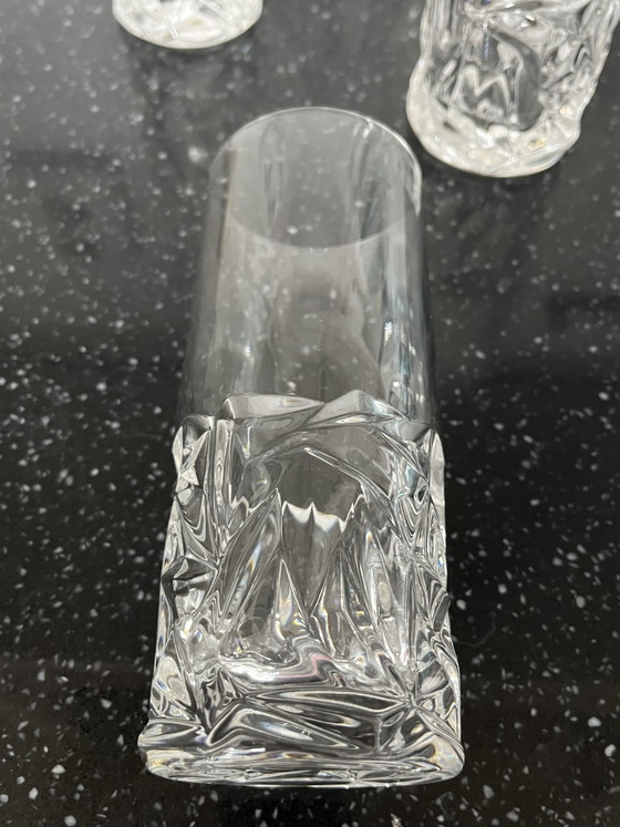 Image 1 of Seis vasos largos de cristal pesado de Tiffany