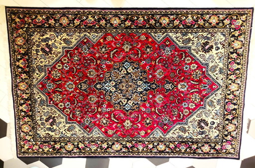 Preciosa alfombra persa extrafina Qum – 218x140
