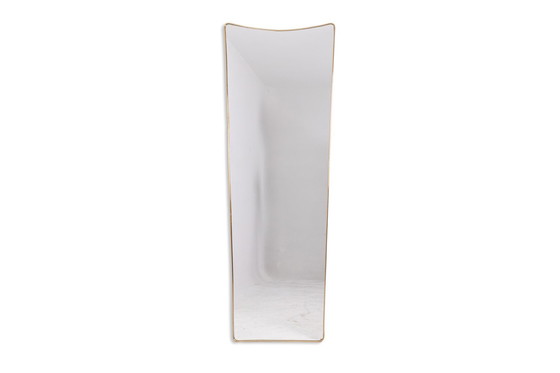 Image 1 of Coppia di specchi stretti in ottone dorato. Circa 1970.