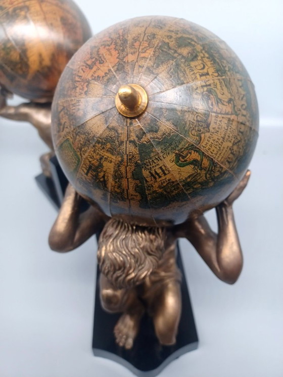 Image 1 of Pair of Titans Atlas bookends