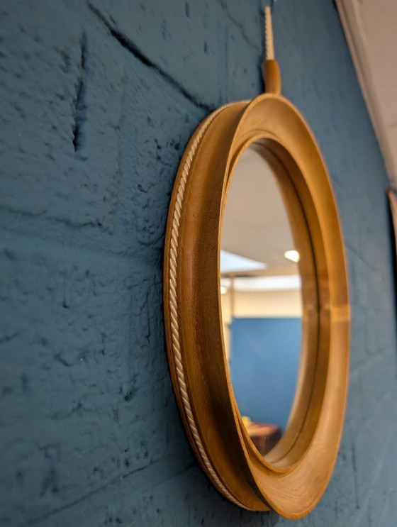 Image 1 of Vintage ronde spiegel, jaren 60