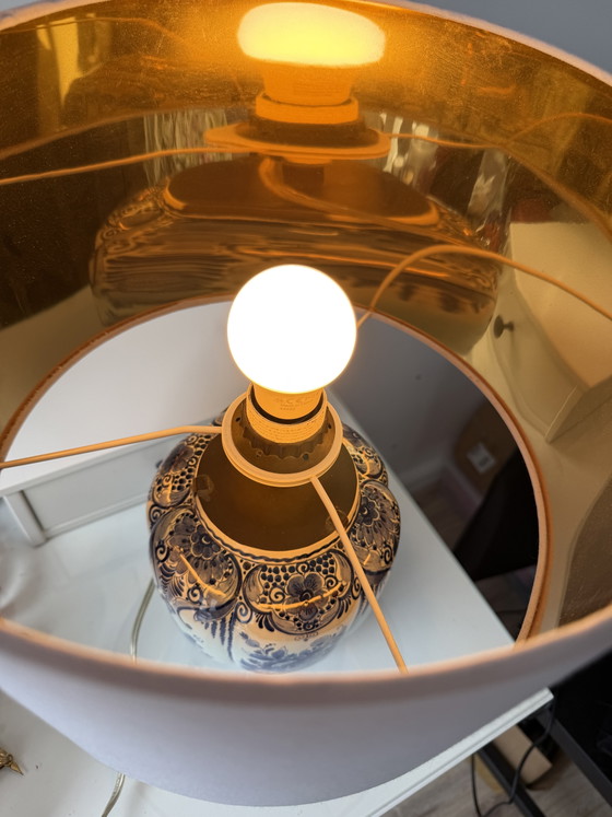 Image 1 of Vintage Quo Vadis Delft blue table lamp – hand-painted ceramic