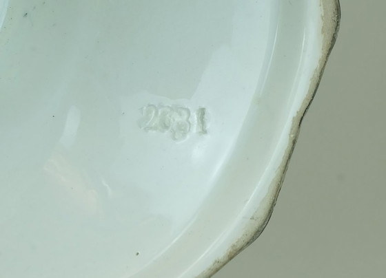 Image 1 of Coupe octogonale Art déco, coupe sur pied, Schramberg Majolika, décor peint à la main des années 1920