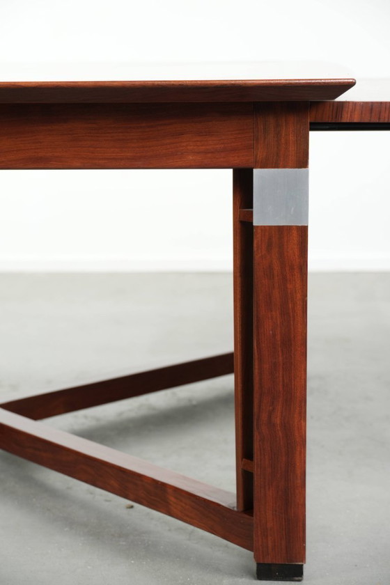 Image 1 of Table basse Art Déco à sections extensibles, signée Schuitema, collection Decoforma