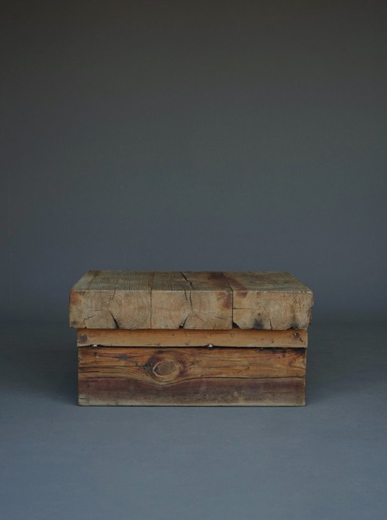 Image 1 of Kleiner Couchtisch aus Kiefernholz im Stil des Brutalismus, 1970er Jahre