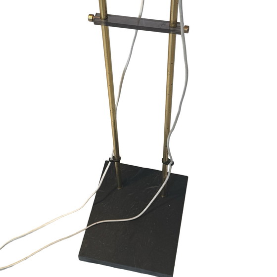 Image 1 of Carl Thore - Floor lamp - Double armed - Natural stone base, brass uprights - ca. 1970’s - Denmark