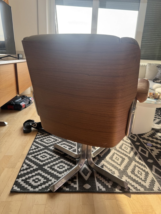 Image 1 of 6x Wilhelm Renz Mid-Century Konferenzsessel, Teak & Leder, 1970er