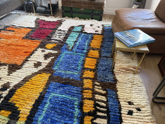 Image 1 of Tappeto vintage astratto in lana – 354 × 268 cm – pezzo unico fatto a mano a pelo lungo